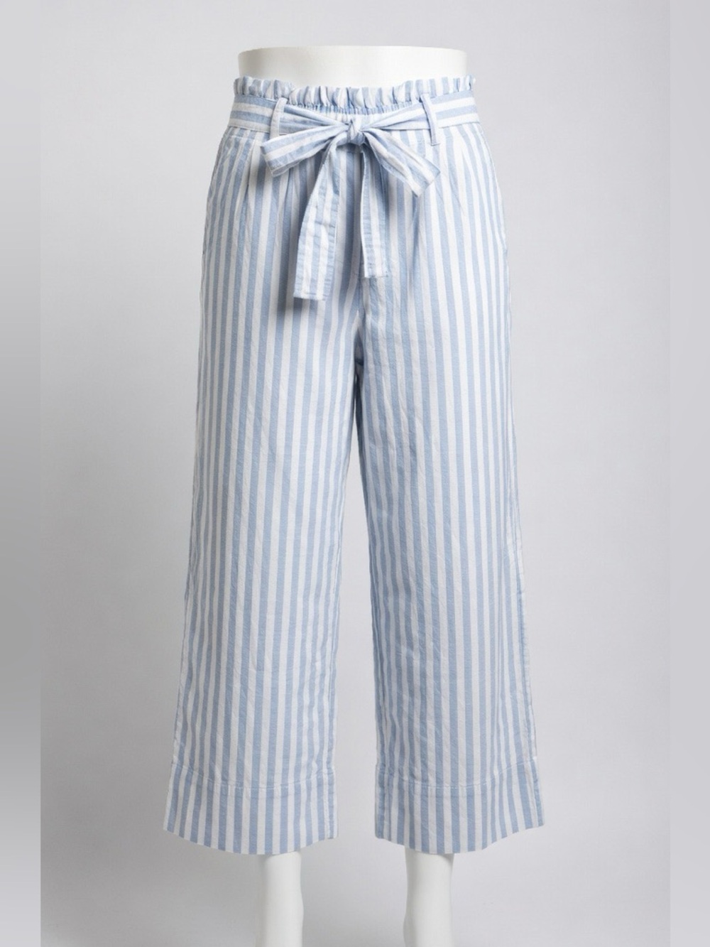Madewell Hudson Pull On Lounge Pants Crop Blue White Stripe Sz Medium